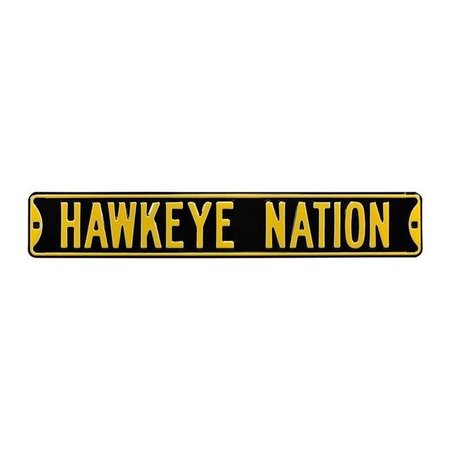 AUTHENTIC STREET SIGNS Authentic Street Signs 70114 Hawkeye Nation Black Street Sign 70114